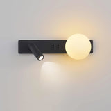 Modern Glass LED Wall Sconce with Reading Light for Bedside and Living Rooms