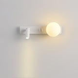 Modern Glass LED Wall Sconce with Reading Light for Bedside and Living Rooms