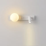 Modern Glass LED Wall Sconce with Reading Light for Bedside and Living Rooms