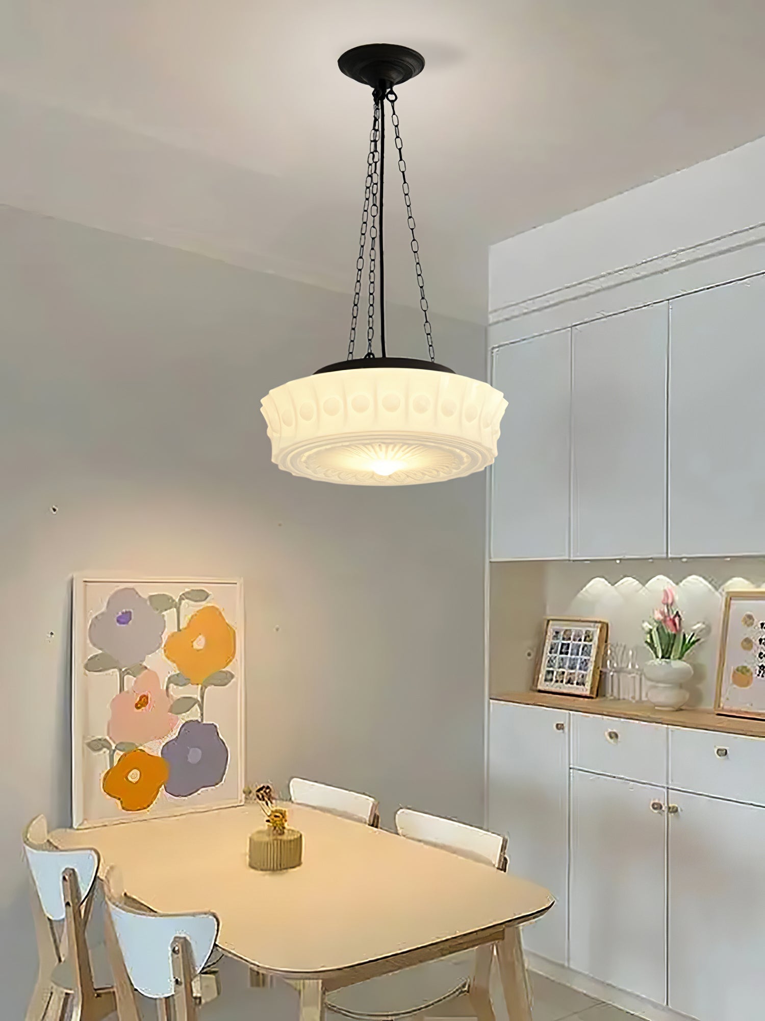 Modern Glass Pendant Ceiling Light Fixture for Living Room Dining Area and Foyer