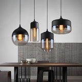 Modern Glass Quartet Pendant Light Fixture with Metal Finish