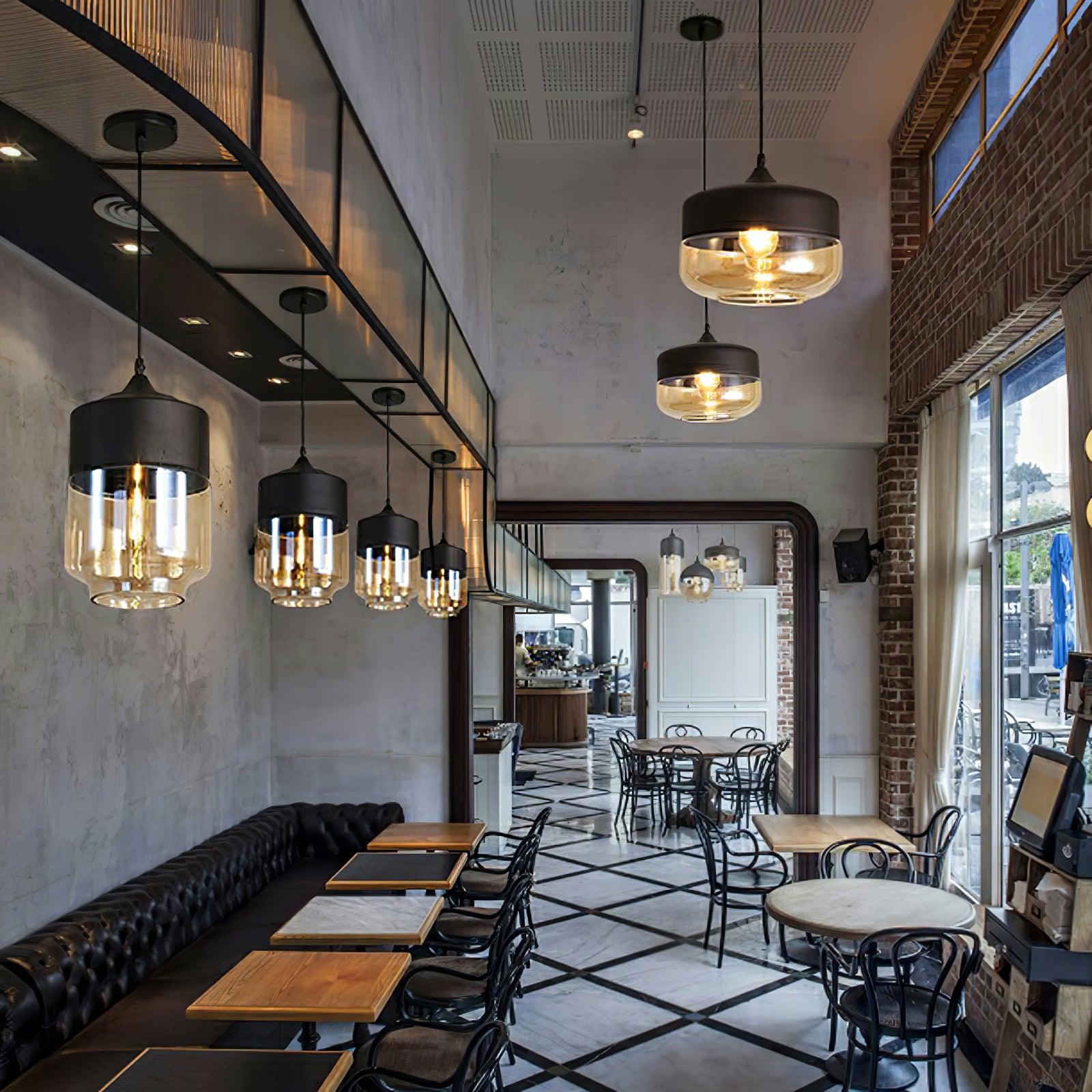 Modern Glass Quartet Pendant Light Fixture with Metal Finish
