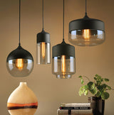 Modern Glass Quartet Pendant Light Fixture with Metal Finish