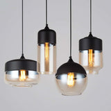 Modern Glass Quartet Pendant Light Fixture with Metal Finish