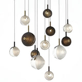 Modern Glass Round Pendant Light for Kitchen Island Dining Room LED Ceiling Hanging Lamp