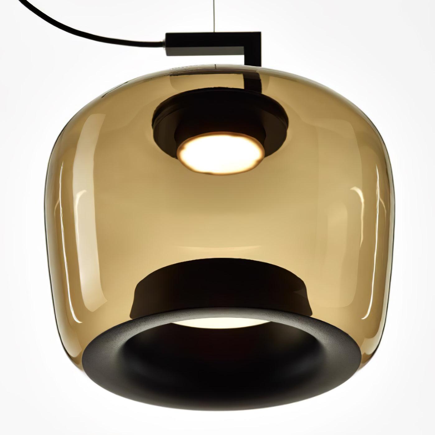 Modern Glass Sphere and Aluminum Ring LED Pendant Light for Contemporary Living Spaces