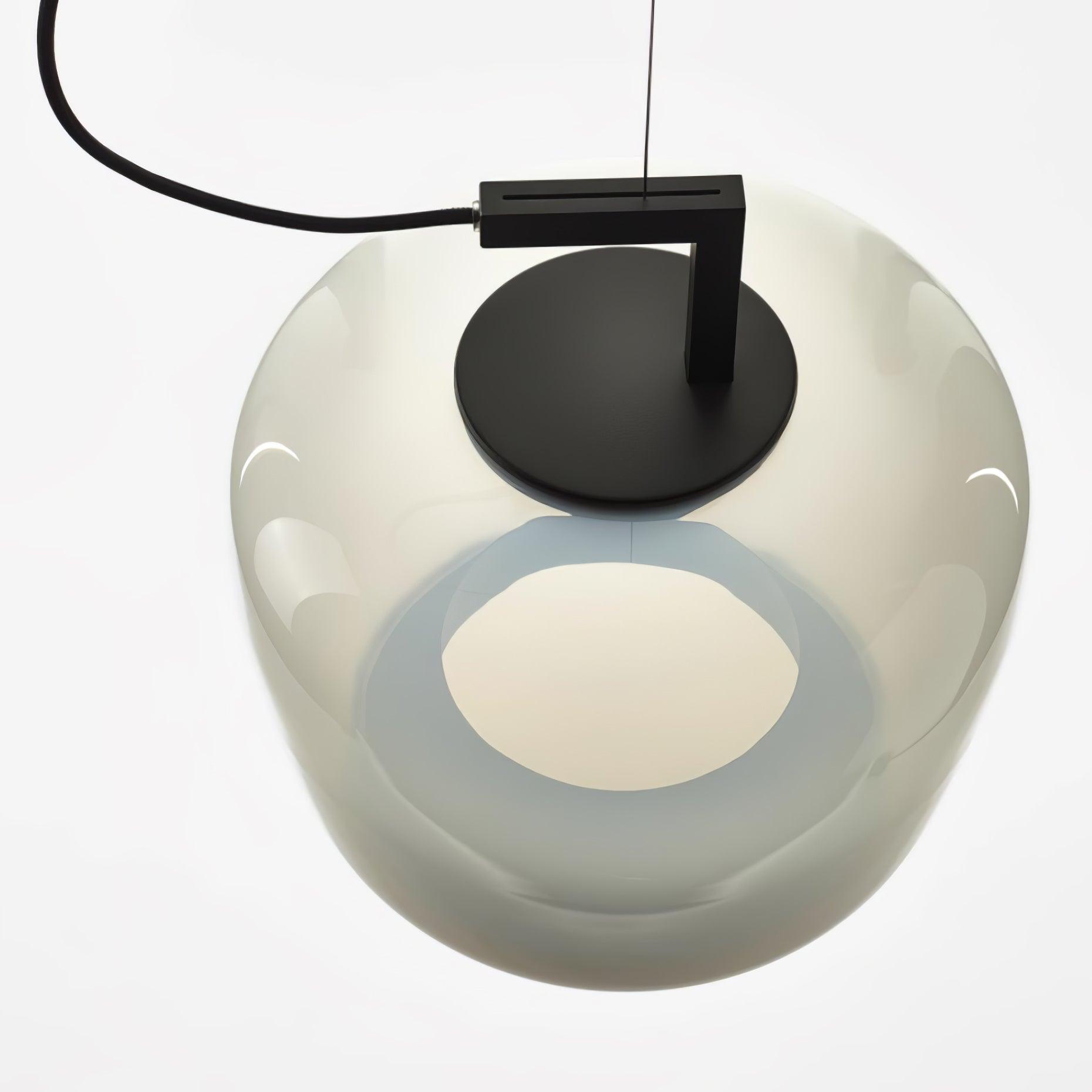 Modern Glass Sphere and Aluminum Ring LED Pendant Light for Contemporary Living Spaces