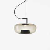 Modern Glass Sphere and Aluminum Ring LED Pendant Light for Contemporary Living Spaces