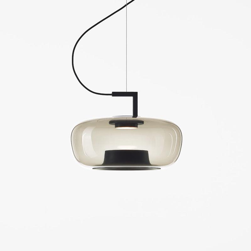 Modern Glass Sphere and Aluminum Ring LED Pendant Light for Contemporary Living Spaces