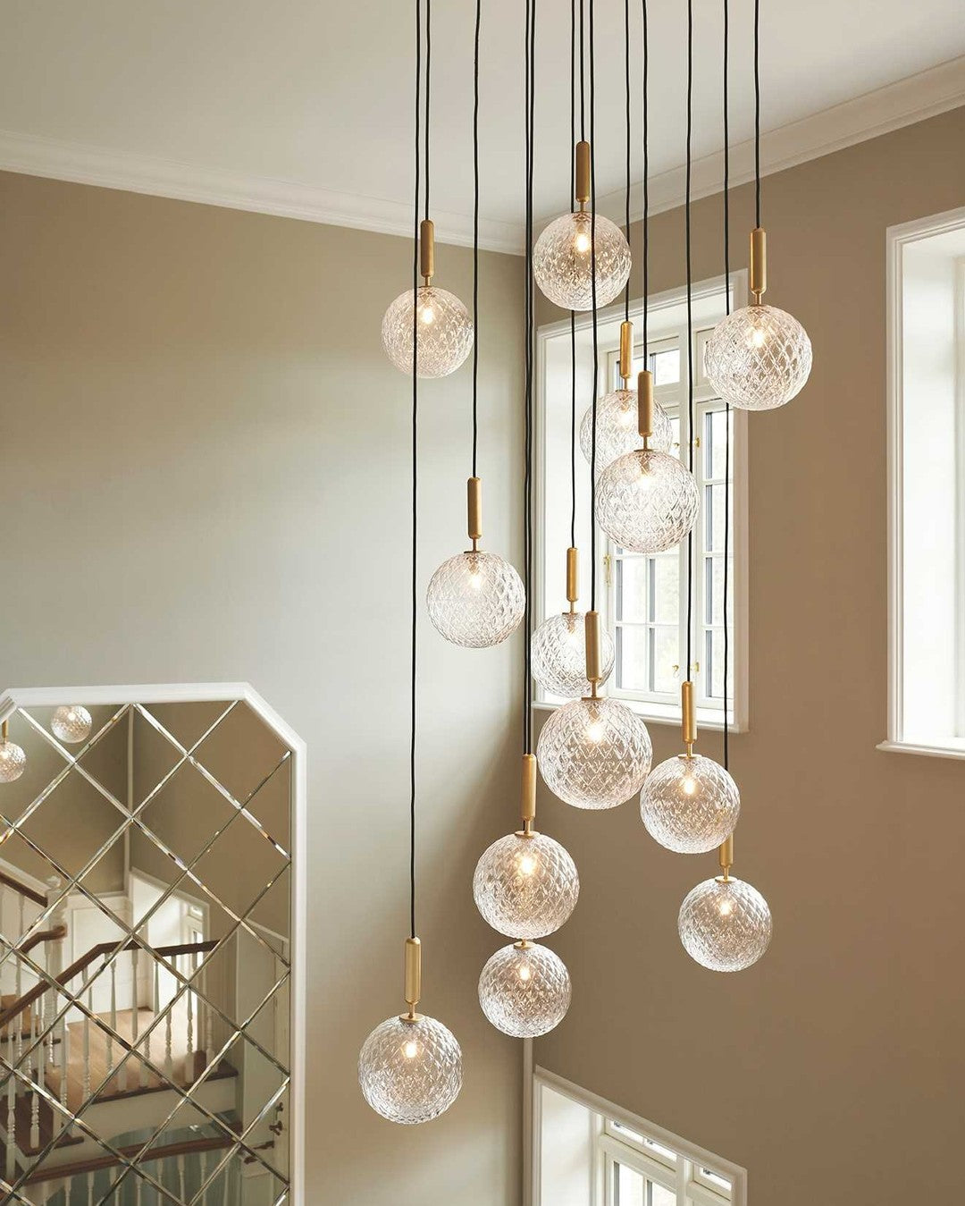 Modern Glass Sphere Pendant Light Nordic Mouth Blown Hanging Lamp for Dining Room and Kitchen