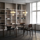 Modern Glass Sphere Pendant Light Nordic Mouth Blown Hanging Lamp for Dining Room and Kitchen