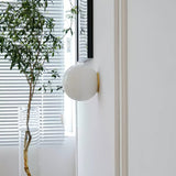 Modern Glass Sphere Wall Sconce Minimalist Globe Wall Light for Bedroom and Hallway