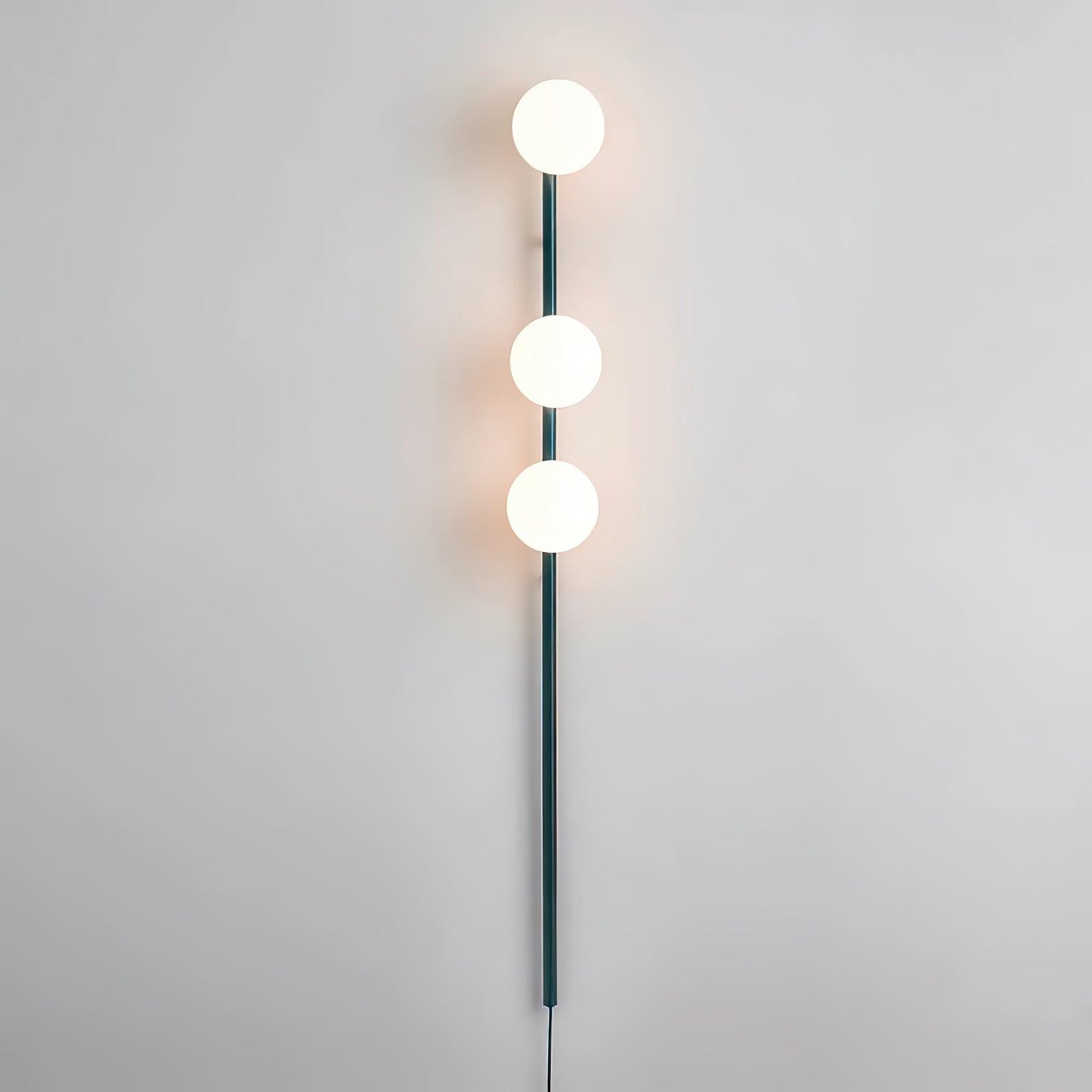 Modern Glass Spheres Vertical Wall Sconce Set of 2 for Luxury Indoor Lighting