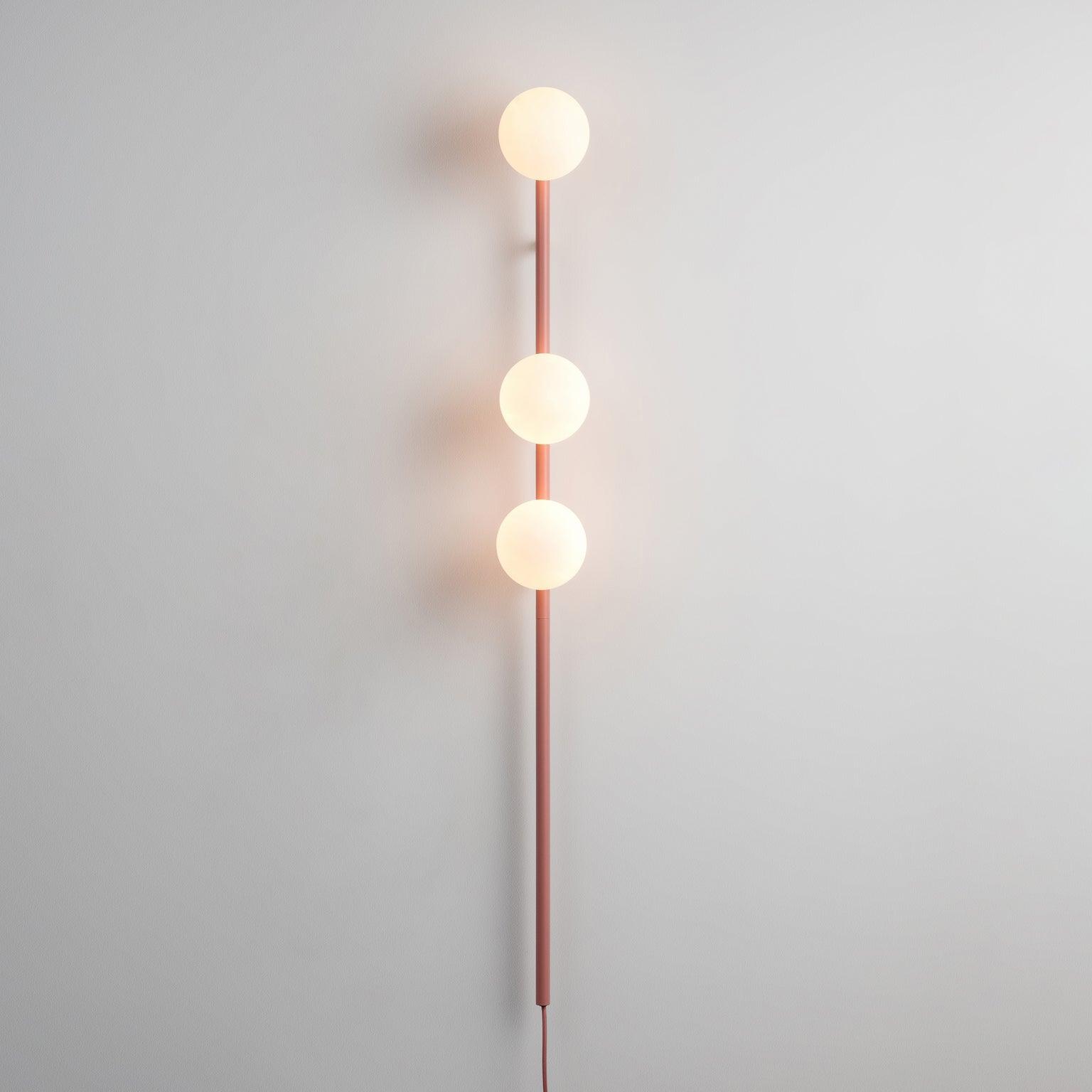 Modern Glass Spheres Vertical Wall Sconce Set of 2 for Luxury Indoor Lighting