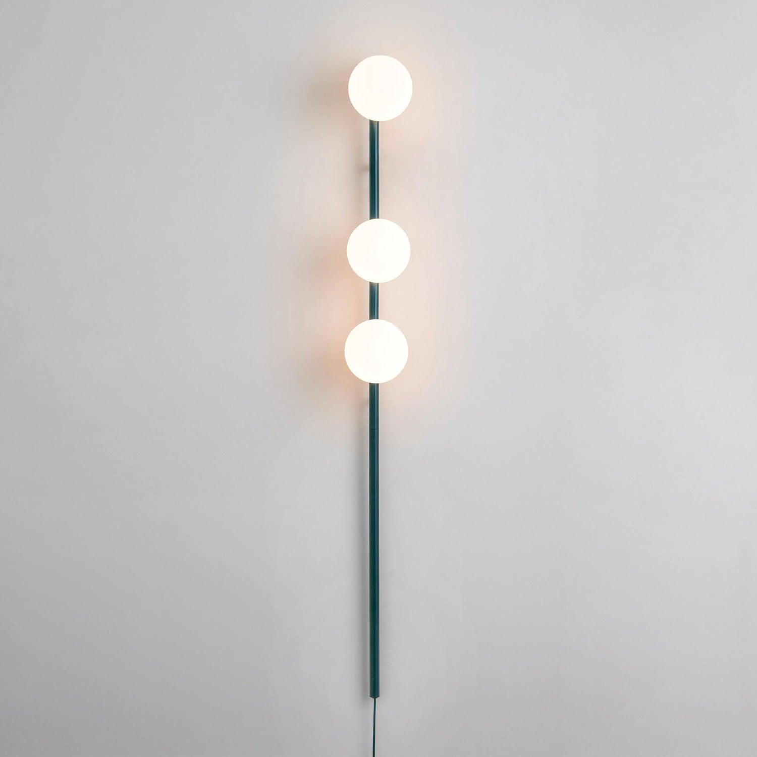 Modern Glass Spheres Vertical Wall Sconce Set of 2 for Luxury Indoor Lighting