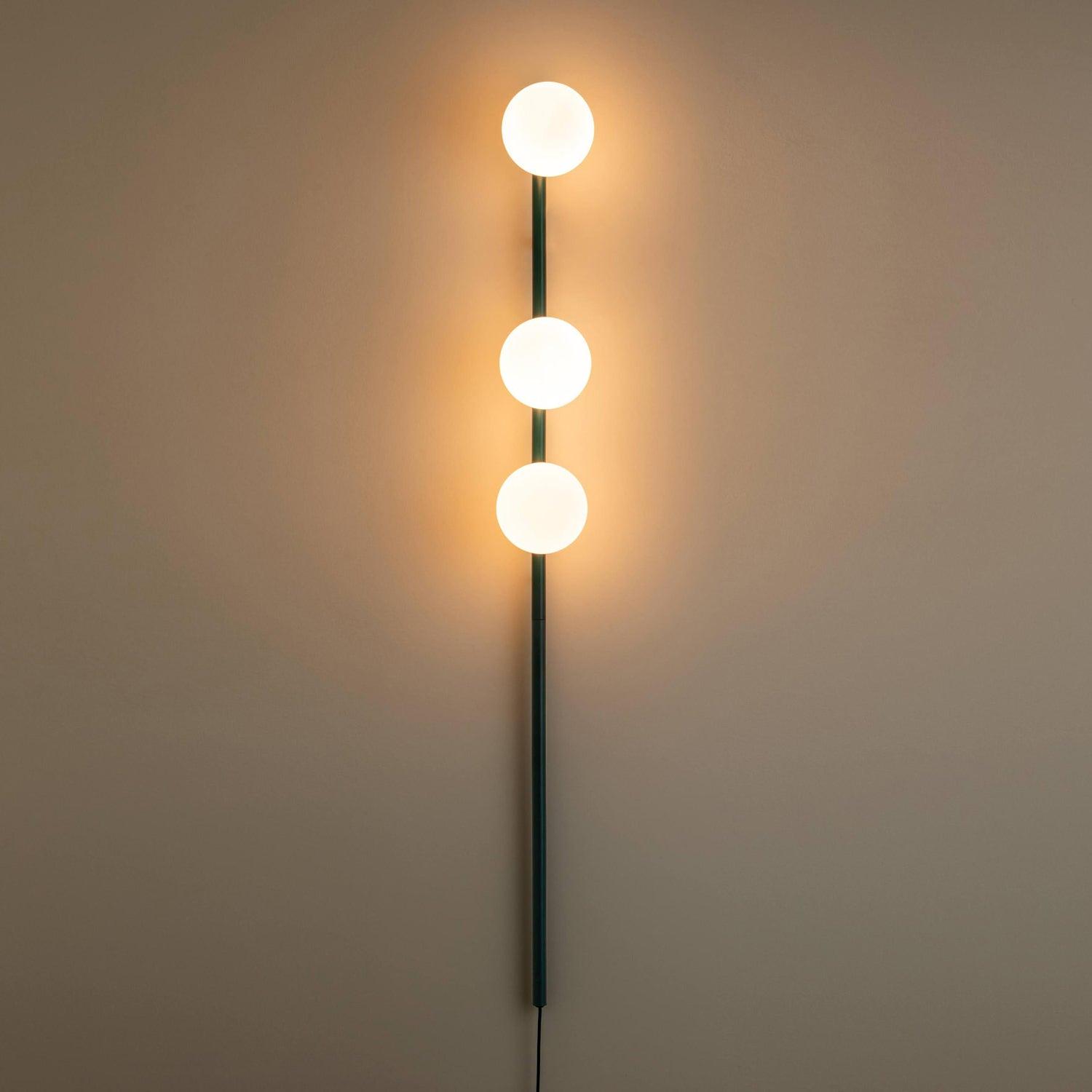 Modern Glass Spheres Vertical Wall Sconce Set of 2 for Luxury Indoor Lighting