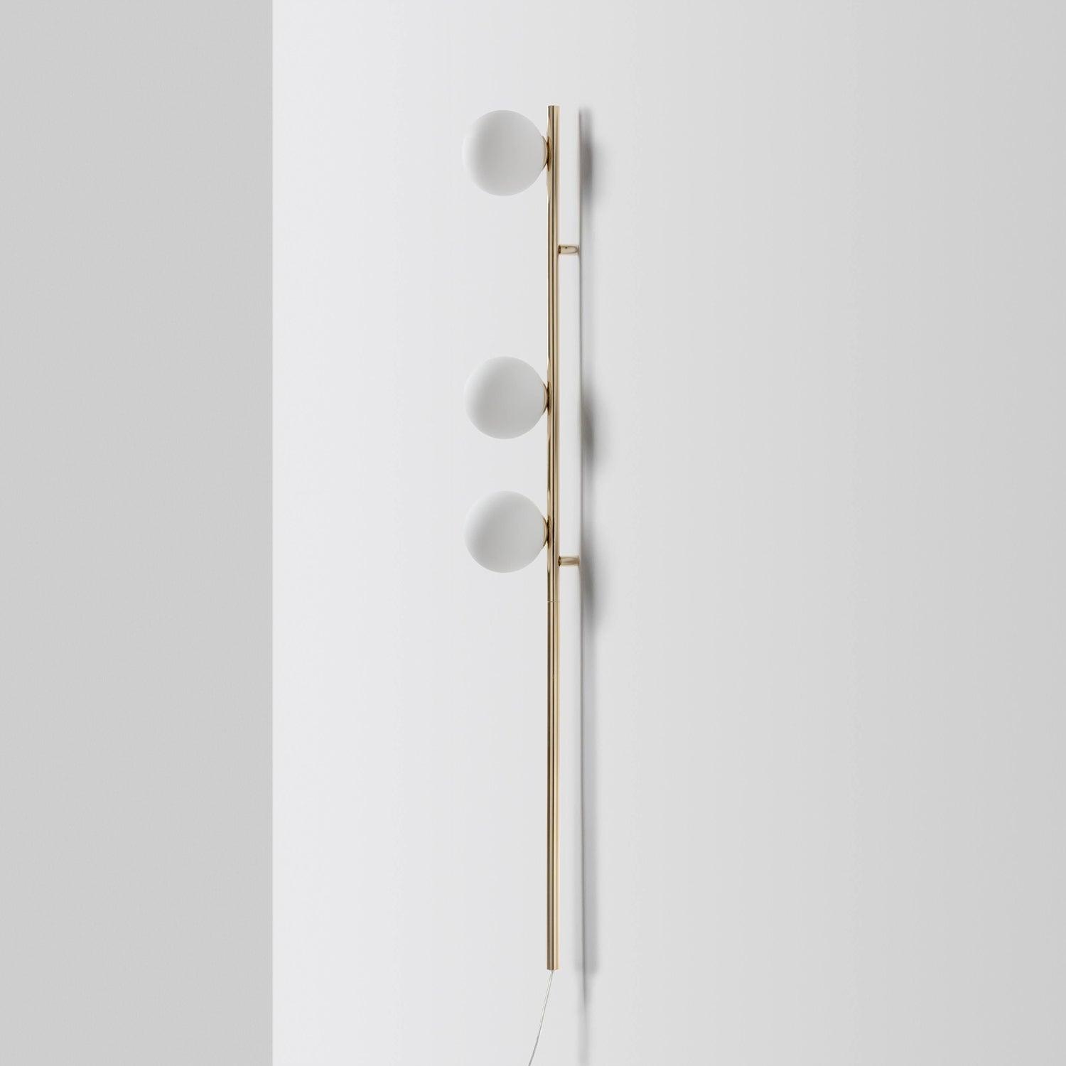 Modern Glass Spheres Vertical Wall Sconce Set of 2 for Luxury Indoor Lighting