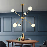 Modern Glass Sputnik Chandelier LED Nordic Pendant Light for Dining Room and Kitchen Island Lighting