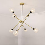 Modern Glass Sputnik Chandelier LED Nordic Pendant Light for Dining Room and Kitchen Island Lighting