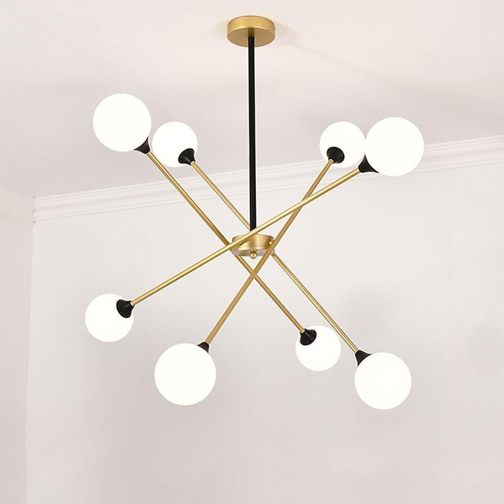 Modern Glass Sputnik Chandelier LED Nordic Pendant Light for Dining Room and Kitchen Island Lighting