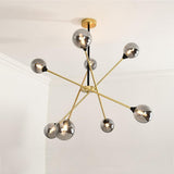 Modern Glass Sputnik Chandelier LED Nordic Pendant Light for Dining Room and Kitchen Island Lighting