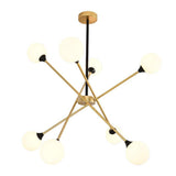 Modern Glass Sputnik Chandelier LED Nordic Pendant Light for Dining Room and Kitchen Island Lighting