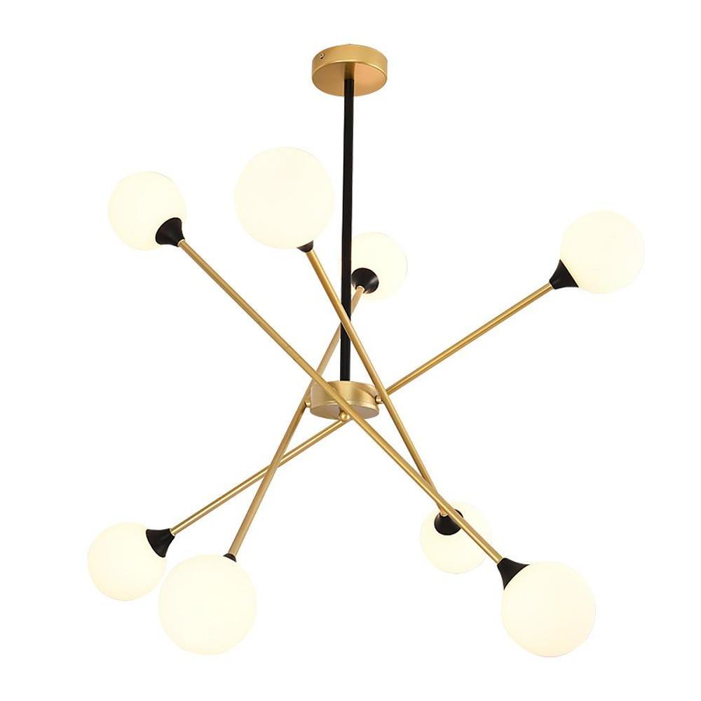 Modern Glass Sputnik Chandelier LED Nordic Pendant Light for Dining Room and Kitchen Island Lighting