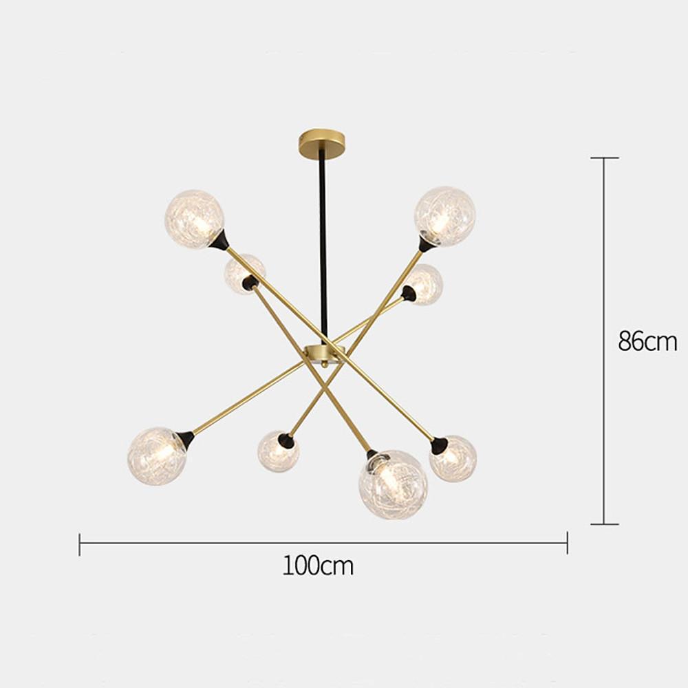 Modern Glass Sputnik Chandelier LED Nordic Pendant Light for Dining Room and Kitchen Island Lighting
