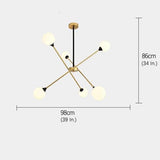 Modern Glass Sputnik Chandelier LED Nordic Pendant Light for Dining Room and Kitchen Island Lighting