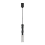 Modern Glass Tube Copper Pendant Light with 3 Color Dimming LED for Living Room