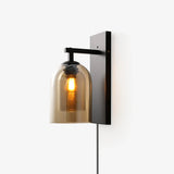 Modern Glass Tubular Plug In Wall Sconce Lighting with Cylinder Shade