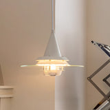 Modern Glass UFO Pendant Light with 3 Color Dimming for Dining Room Kitchen Island