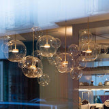 Modern Globe Bubble Glass Pendant Light LED Multi Light Ceiling Hanging Fixture