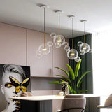Modern Globe Bubble Glass Pendant Light LED Multi Light Ceiling Hanging Fixture