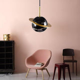 Modern Globe Planet LED Pendant Light Metal Hanging Lamp for Kitchen Island and Bedroom