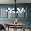 Modern Gold 16 Light Linear Kitchen Island Chandelier with Milky White Glass Globes