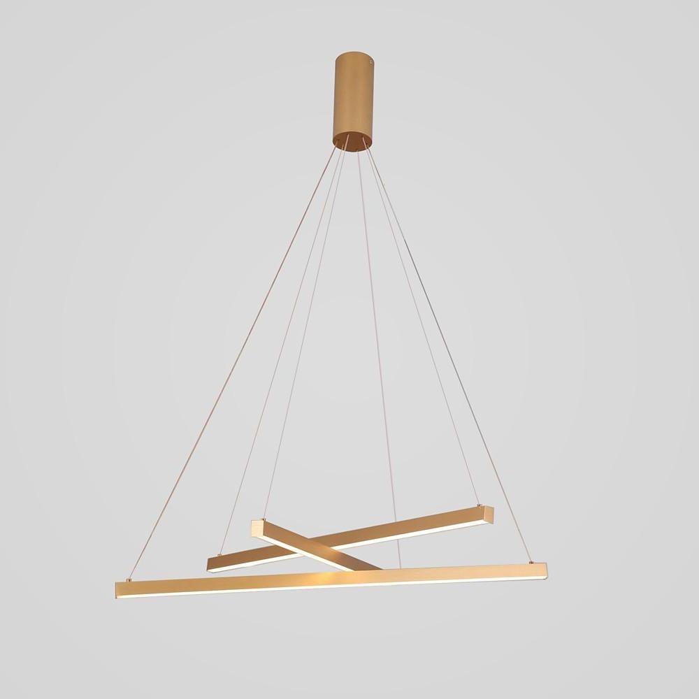 Modern Gold 3 Light Stick LED Pendant Chandelier for Dining Room and Kitchen
