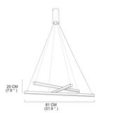Modern Gold 3 Light Stick LED Pendant Chandelier for Dining Room and Kitchen