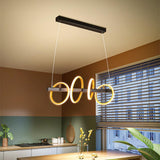 Modern Gold 4 Ring LED Chandelier Dimmable Pendant Island Ceiling Light Fixture