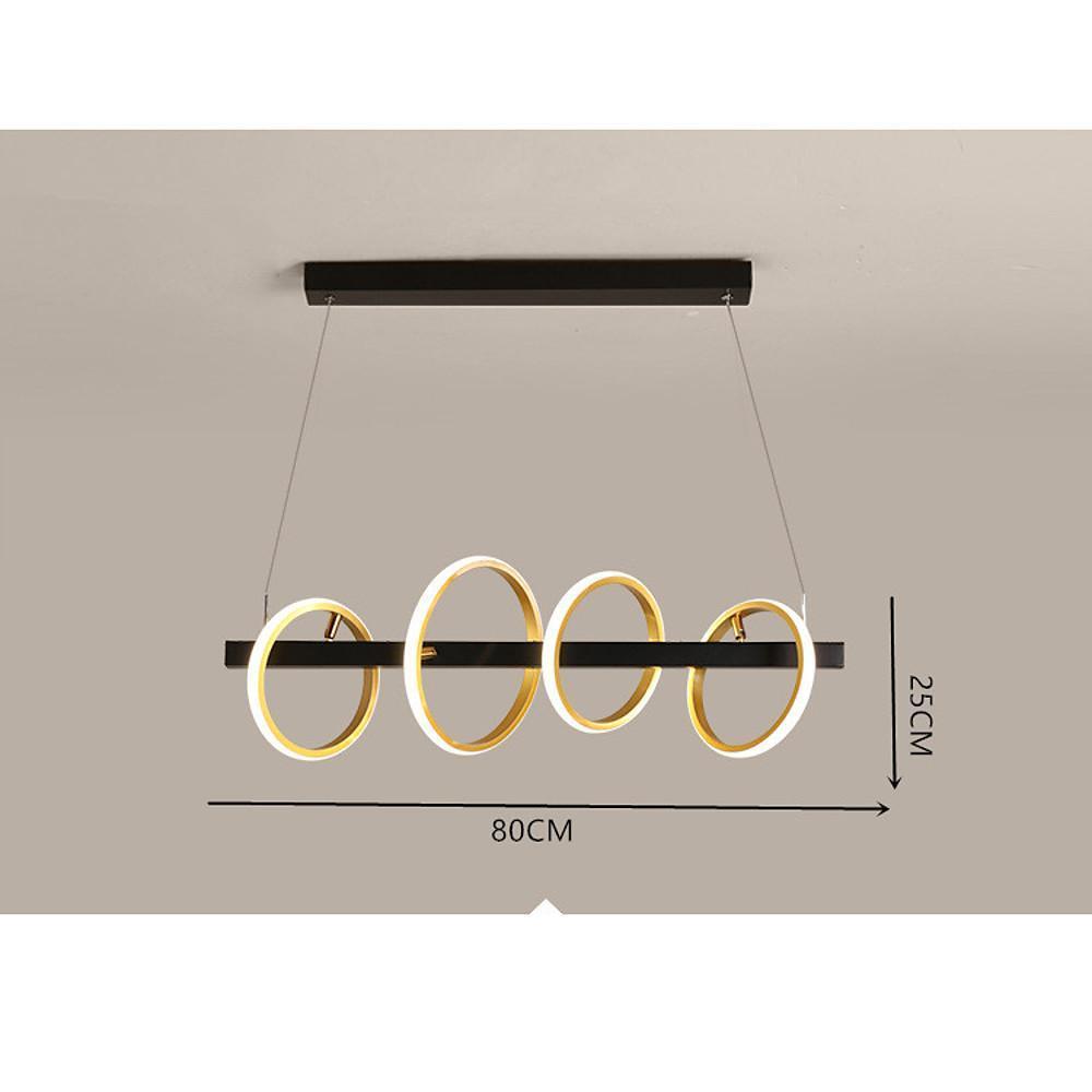 Modern Gold 4 Ring LED Chandelier Dimmable Pendant Island Ceiling Light Fixture