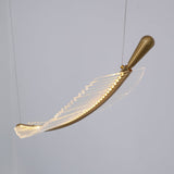 Modern Gold Acrylic Leaf LED Pendant Light Elegant Luxury Chandelier for Dining Room