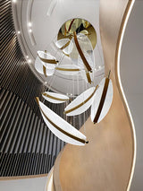 Modern Gold Acrylic Leaf LED Pendant Light Elegant Luxury Chandelier for Dining Room