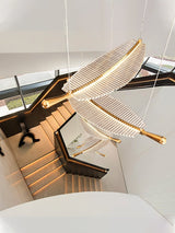 Modern Gold Acrylic Leaf LED Pendant Light Elegant Luxury Chandelier for Dining Room