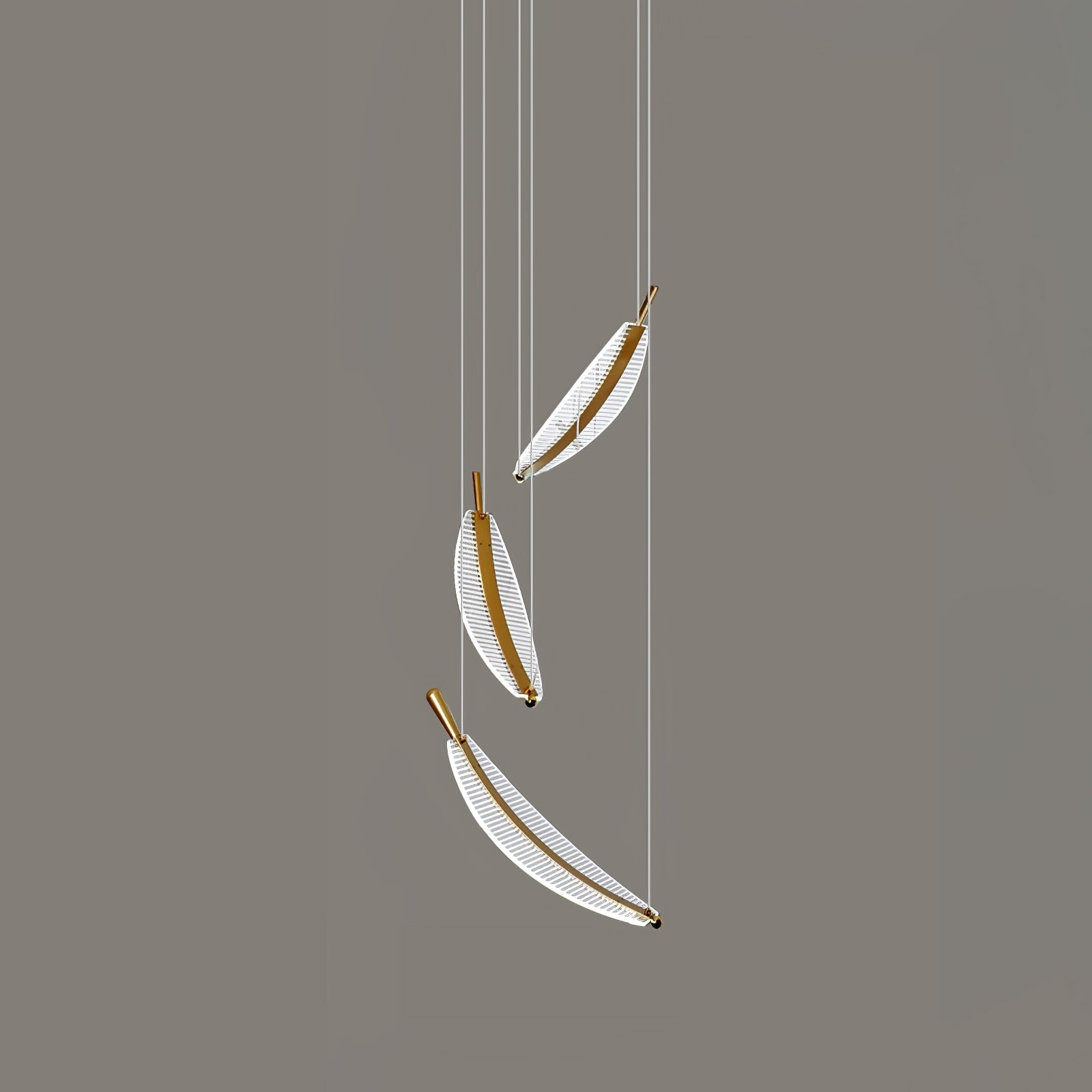 Modern Gold Acrylic Leaf LED Pendant Light Elegant Luxury Chandelier for Dining Room