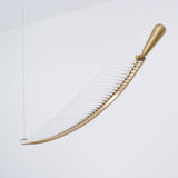 Modern Gold Acrylic Leaf LED Pendant Light Elegant Luxury Chandelier for Dining Room