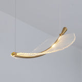 Modern Gold Acrylic Leaf LED Pendant Light Elegant Luxury Chandelier for Dining Room