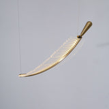 Modern Gold Acrylic Leaf LED Pendant Light Elegant Luxury Chandelier for Dining Room