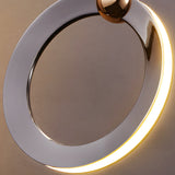 Modern Gold and Black LED Ring Cluster Staircase Chandelier for High Ceilings and Foyers