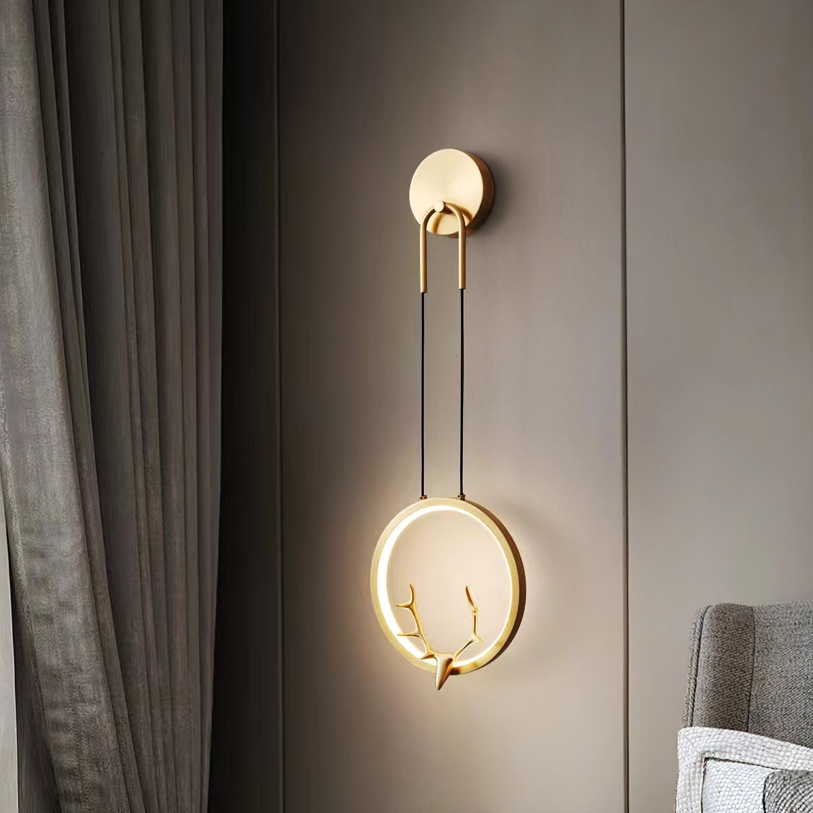 Modern Gold Antler LED Wall Sconce Set of 2 Luxury Brass Indoor Lighting for Bedside and Living Room