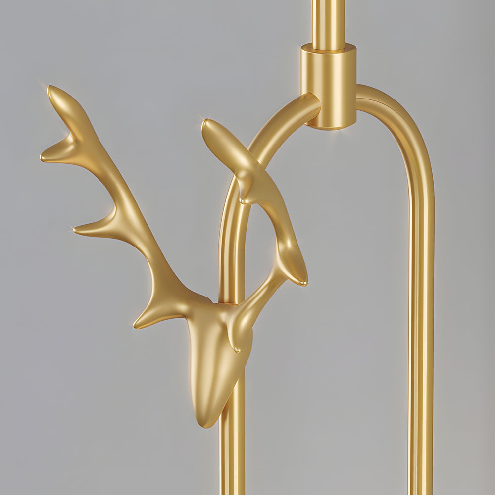 Modern Gold Antler Ring LED Pendant Light Dimmable Nordic Bedside Hanging Lamp for Bedroom